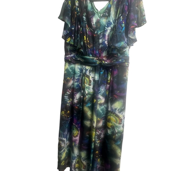 Romans, Size 18W, Multi Colored, Flowing, Zip Up Dress. K16 - Picture 3 of 10